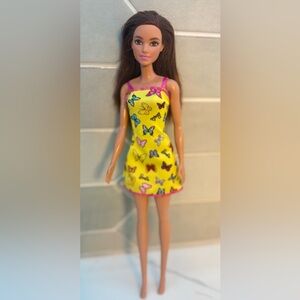 Barbie Doll 11.5" w/ Colorful Butterfly Logo Print Dress